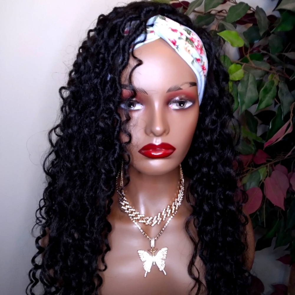 Goddess locs headband wig